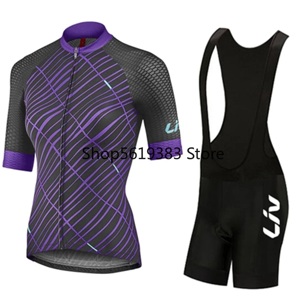 girl Cycling Jersey Set LIV Team Summer Bike Clothing MTB Bicycle Breathable Clothes Maillot female Ciclismo woman Uniform