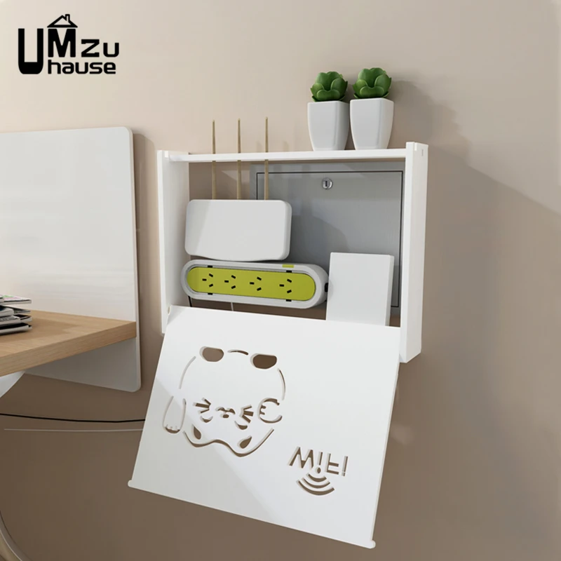 Caja de almacenamiento WiFi, soporte de mesa de montaje en pared, caja de  almacenamiento de enrutador WiFi, módem, organizador de escritorio,  estantes - AliExpress