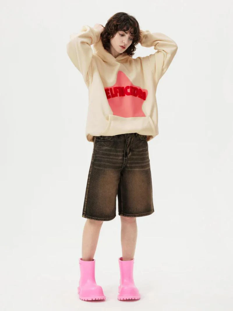 Fall hip hop street graffiti hoodie women's retro casual sports baggy hoodie