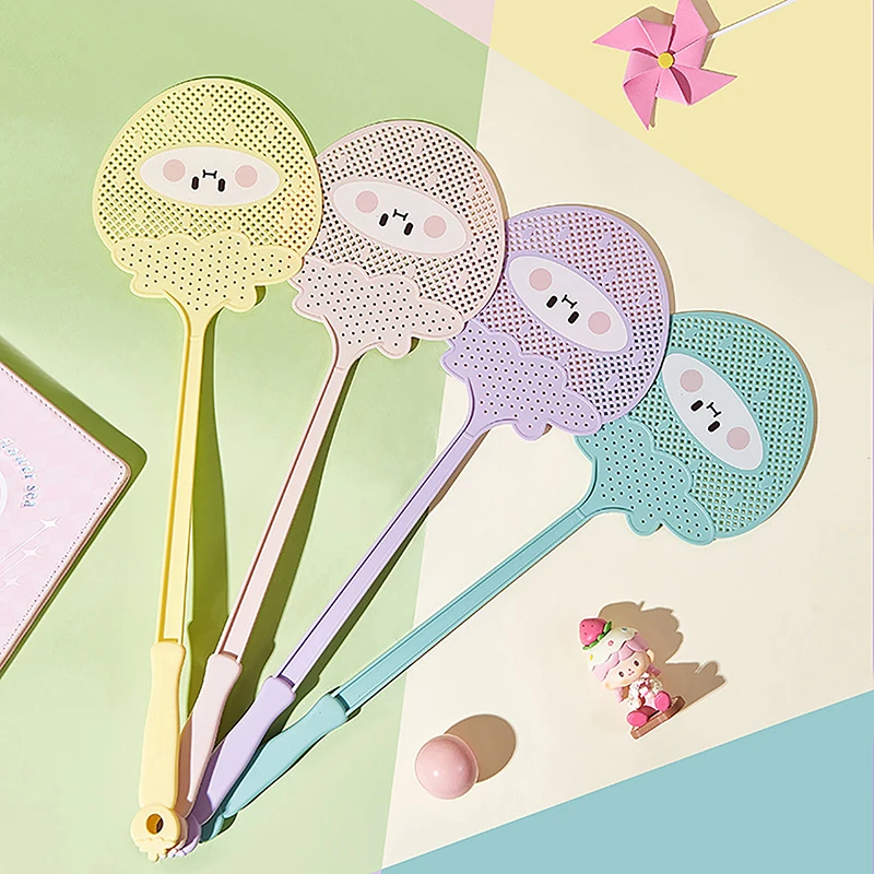 Cute Strawberry Shaped Fly Swatter Durable Lengthen Thickened Fly Swatter Household Manual Beat Tools Mosquito Killers