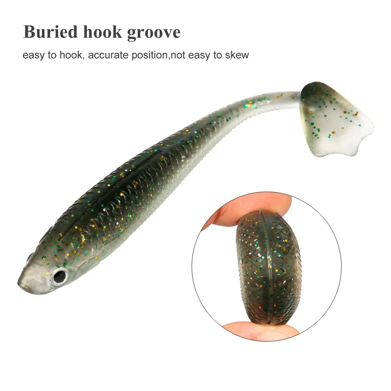 25Pcs Fishing Lure Set 95mm Soft Fish fake Swimbait for Trolling Wobbler Silicone Bait Kit Sea Fishing Predator Pike Trout Lure
