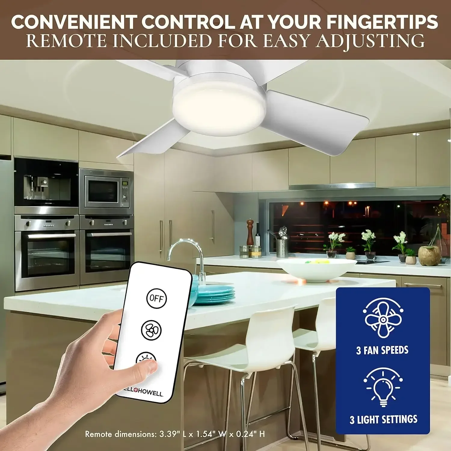 30W Ceiling Fan Led Light E27 Socket Fan With Smart Remote Control 1000Lm 5000K Bulb Fan Lamp For Bedroom Living Room 6