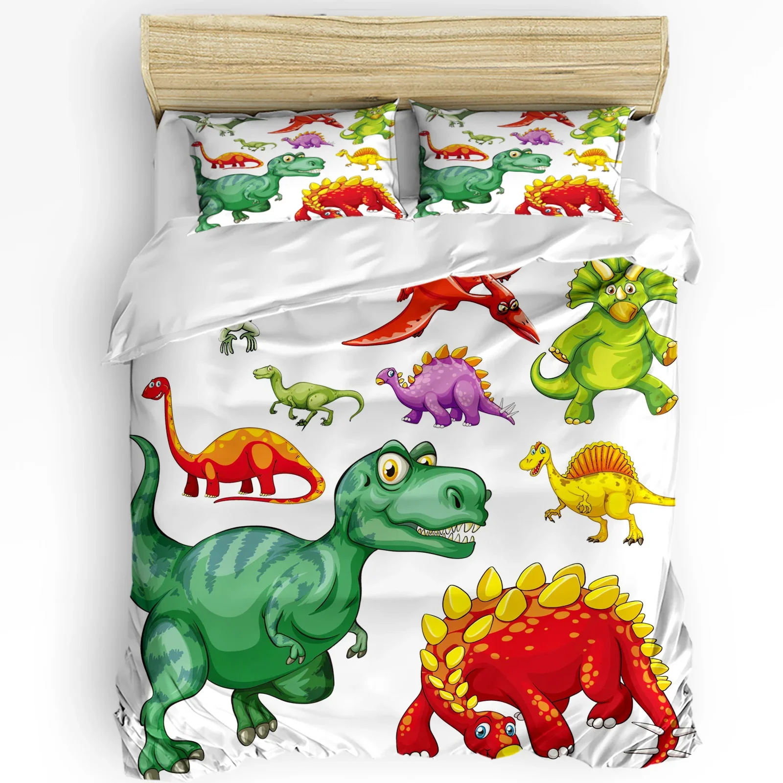 

Cartoon Animal Dinosaur Printed Comfort Duvet Cover Pillow Case Home Textile Quilt Cover Boy Kid Teen Girl 3pcs Bedding Set
