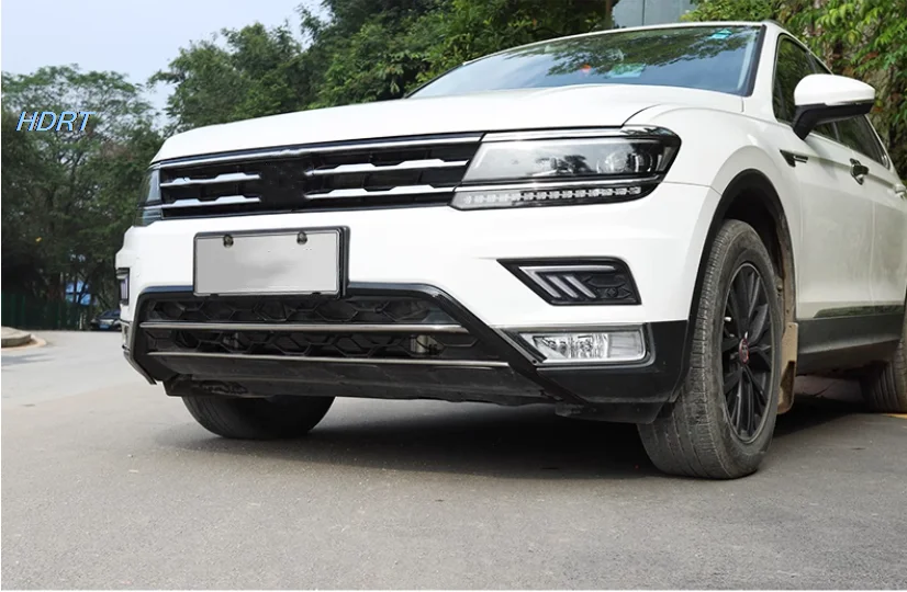 스테인레스 스틸 그릴 장식 밝은 스트립 앞 범퍼 트림 수정 폭스 바겐 Tiguan L 2020 2019 2018 2017 2016