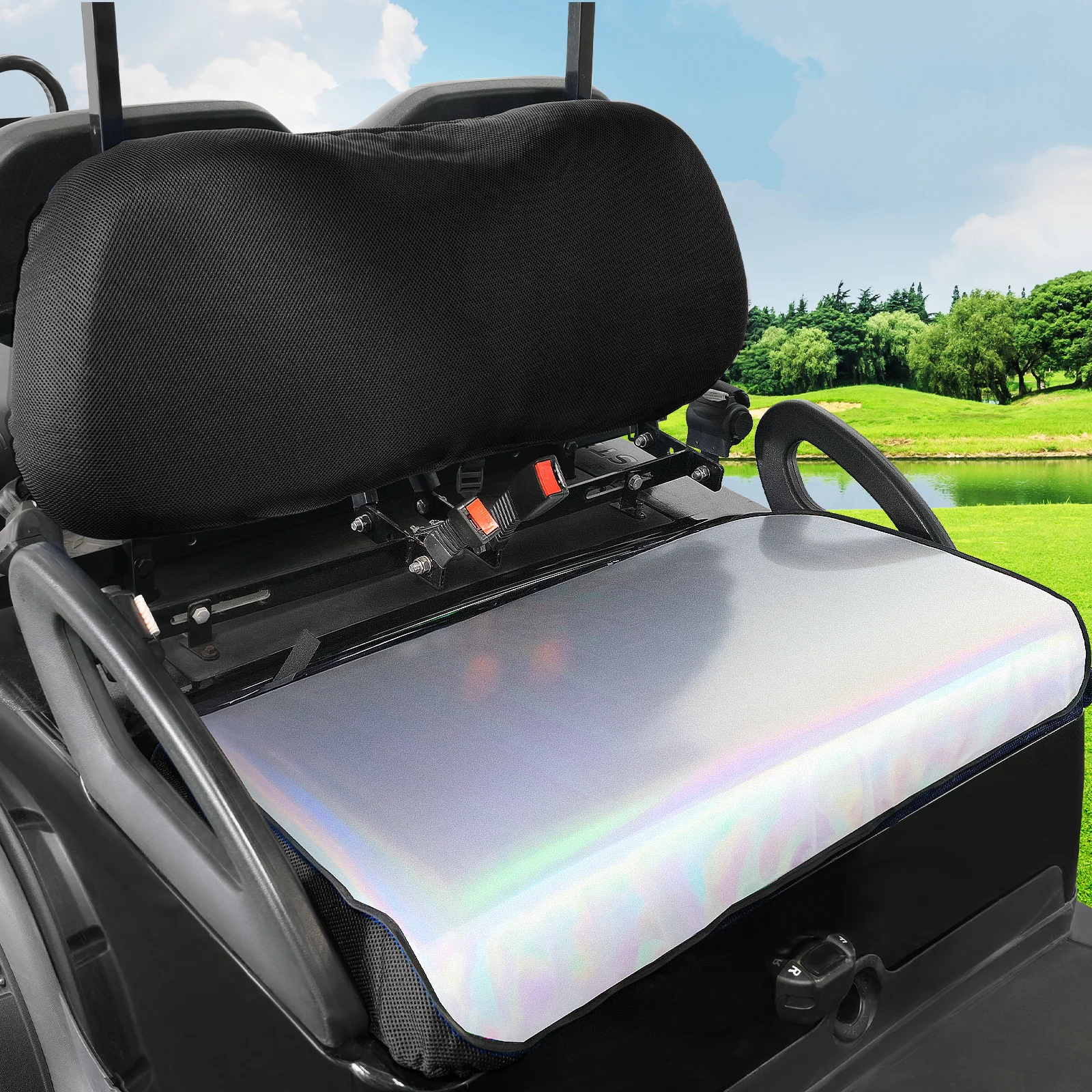 Golf Cart Accessories Heat-Reflective Seat Cushion Cover with Reflective Mat Breathable Sandwich Fabric for Club Car Precedent