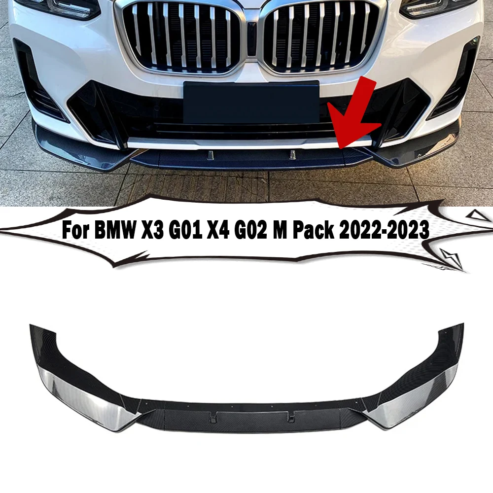 

3Pcs Front Bumper Lower Lip Splitter Diffuser Body Kit Spoiler Bumper Guard Protector For BMW X3 G01 X4 G02 M Pack 2022 2023