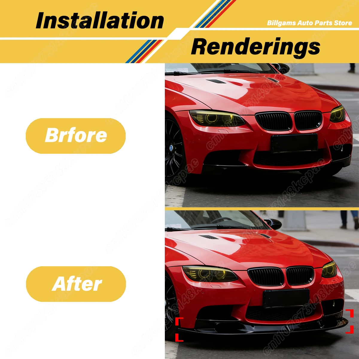 BMW E90 E92 E93 M3 M 스포츠 2007 2008 2009 2010 2011 2012 2013 자동차 프론트 범퍼 레이싱 스타일 스포일러 립 바디 키트
