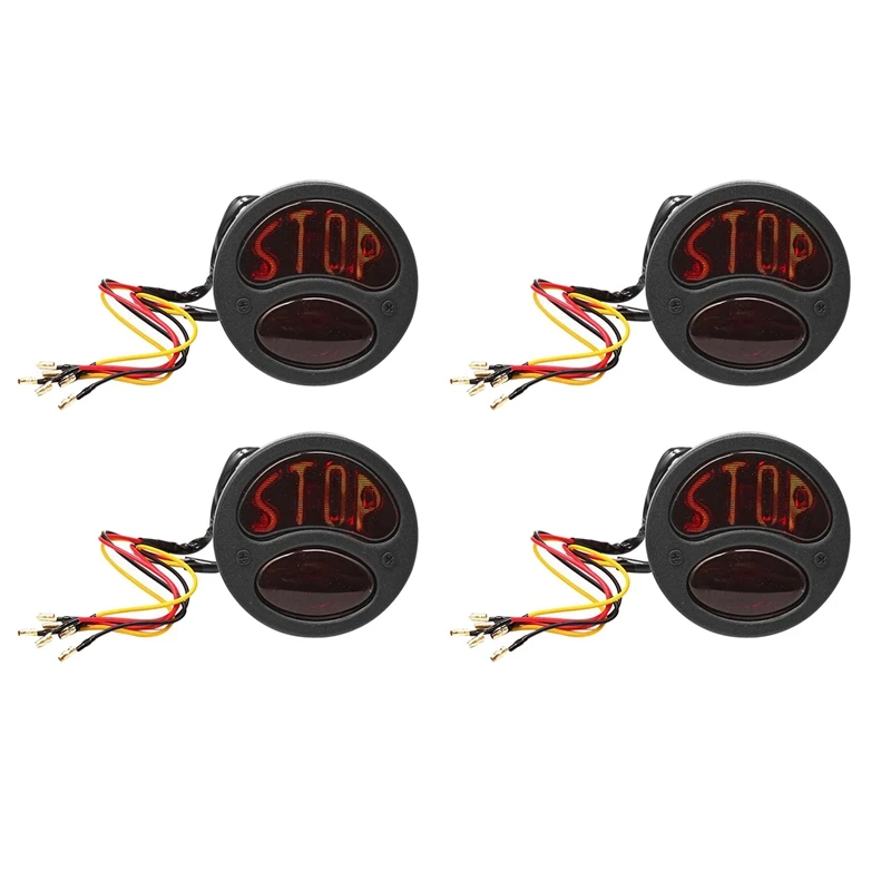 4X Universal Stop 12V Moto Cafe Racer Retro Rosso Fanale Posteriore Freno Fanale Posteriore Stop Light Lampada Per Honda