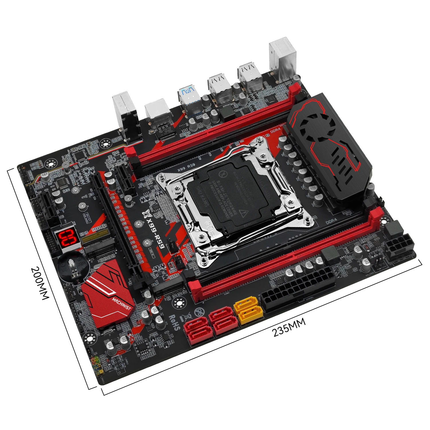 MACHINIST X99 Gaming Motherboard Kit with Xeon E5 2699 V3 - Technical View