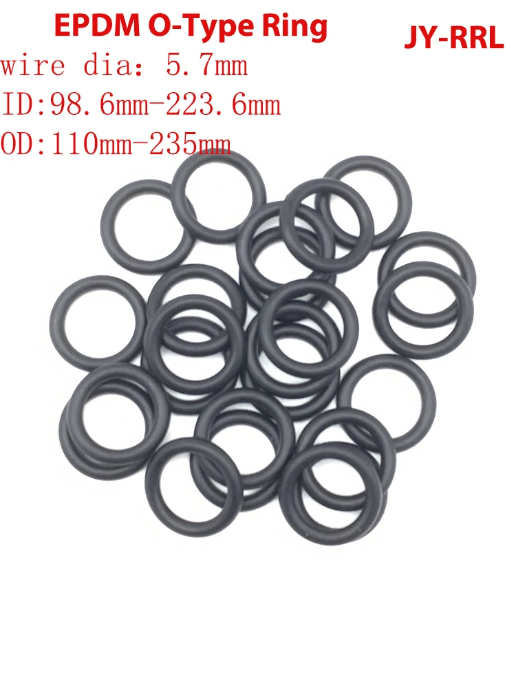 

O-Type Ring Seal Gasket Thickness CS 5.7mm ID 98.6~223.6mm OD 110~235mm EPDM Insulated Waterproof Washer Round Shape Nontoxic