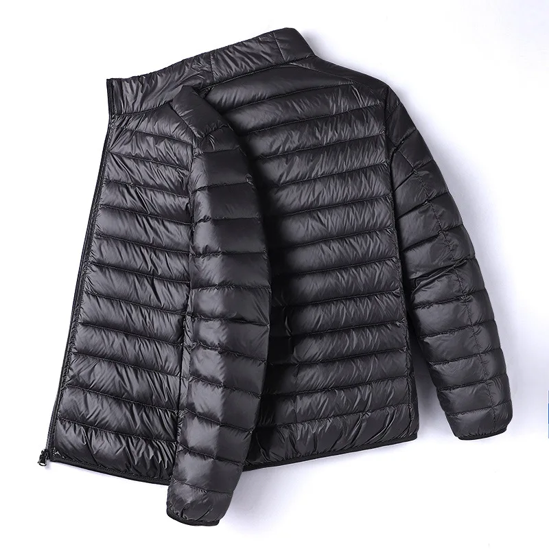 

Autumn Winter Men's Parkas Light Thin Down Cotton Suit Mens Standing Neck Short Style Medium Youth Thin Lightweight Hooded Large