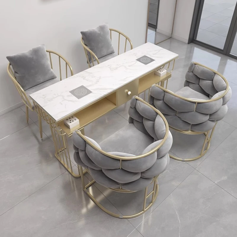 Designer Nail Table Professional Commercial Receptionist Manicure Table Nailtech Beauty Tavolo Unghie Salon Furniture Cy50Nt