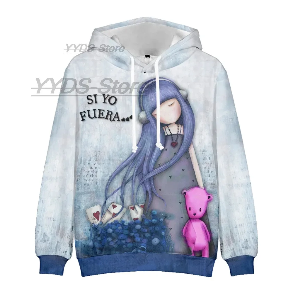 Women's Gorjuss 3D Hooded Sweatshirt, Fashion Casual Novelty, Boys and Girls, Children's Clothing, Children's Fashion 2024