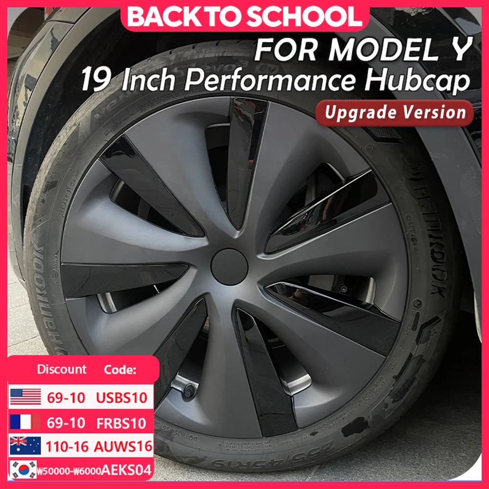 4PCS 19 Inch Hub Cap for Tesla Model Y Wheel Hubcap Performance Replacement Right&Left Wheel Cap Full Rim Cover Accessories 2024