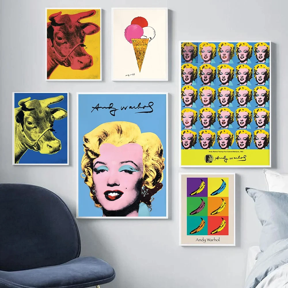 Modern Famous Andy Warhol Marilyn Monroe Wall Art Colorato Retro Canvas Paints Poster Printing Decor Soggiorno Camera Da Letto Picture