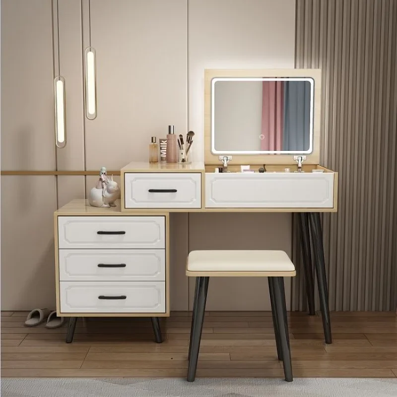 

Organiser Makeup Table Mirror Stool Drawer Dresser Bedroom Makeup Multifunctional Tavolino Storage Da Trucco Wardrobe Furniture