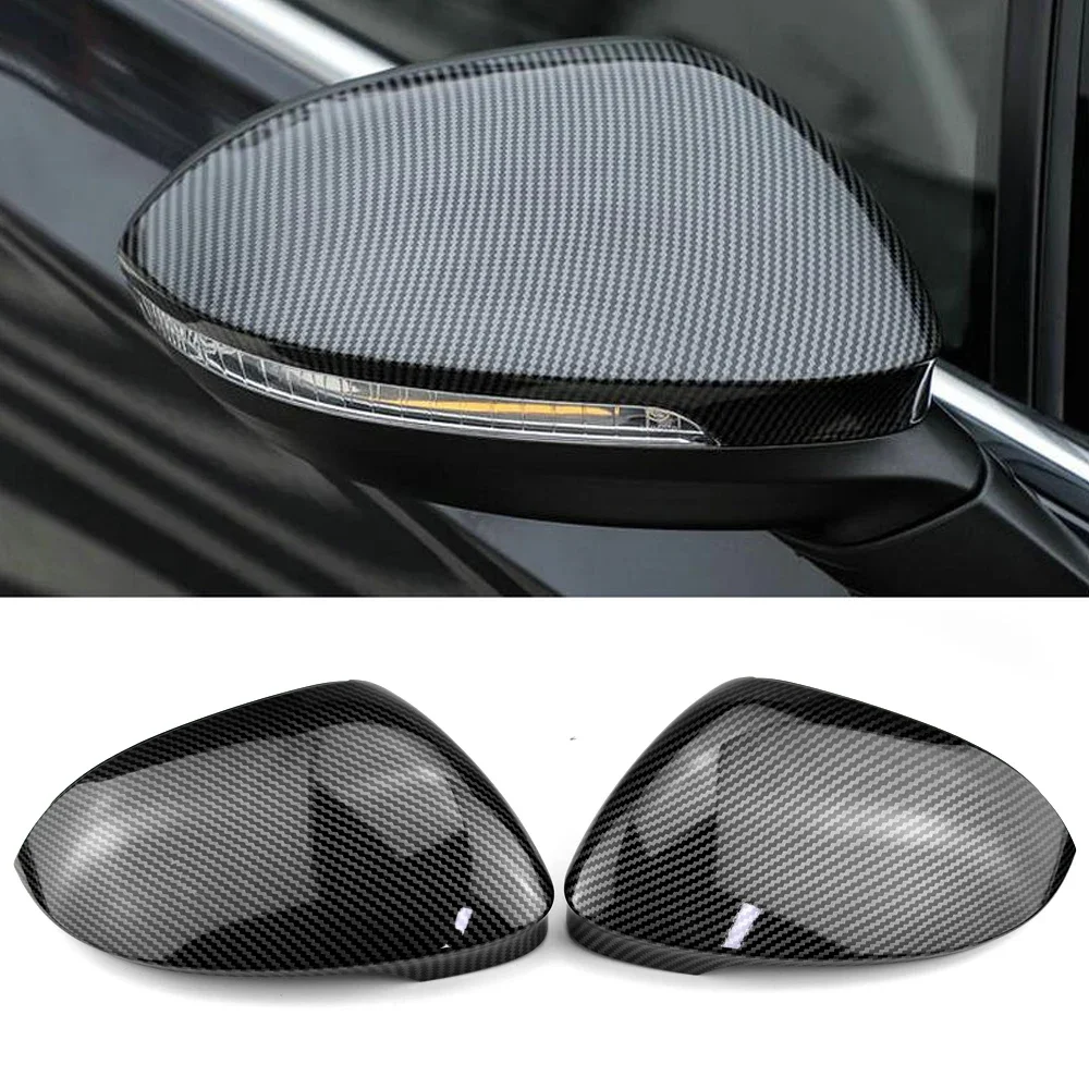 

Carbon fiber pattern Rearview Case For VW Golf 8 MK8 VIII 2020 2021 Mirror Cover Cap With Lane Assist Car Exterior Casing