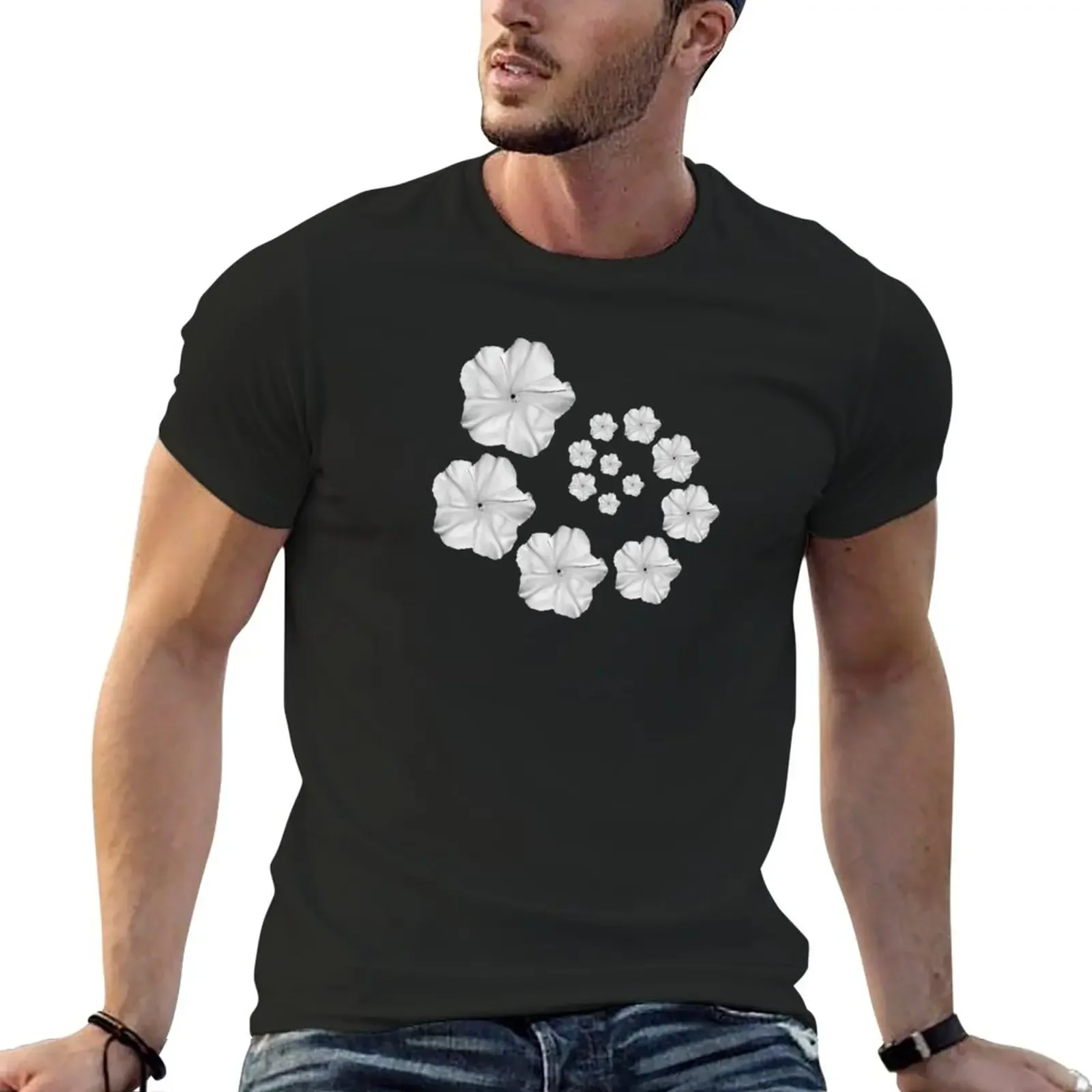 

Moonflower Spiral in Black and White T-Shirt plus sizes quick drying mens graphic t-shirts pack