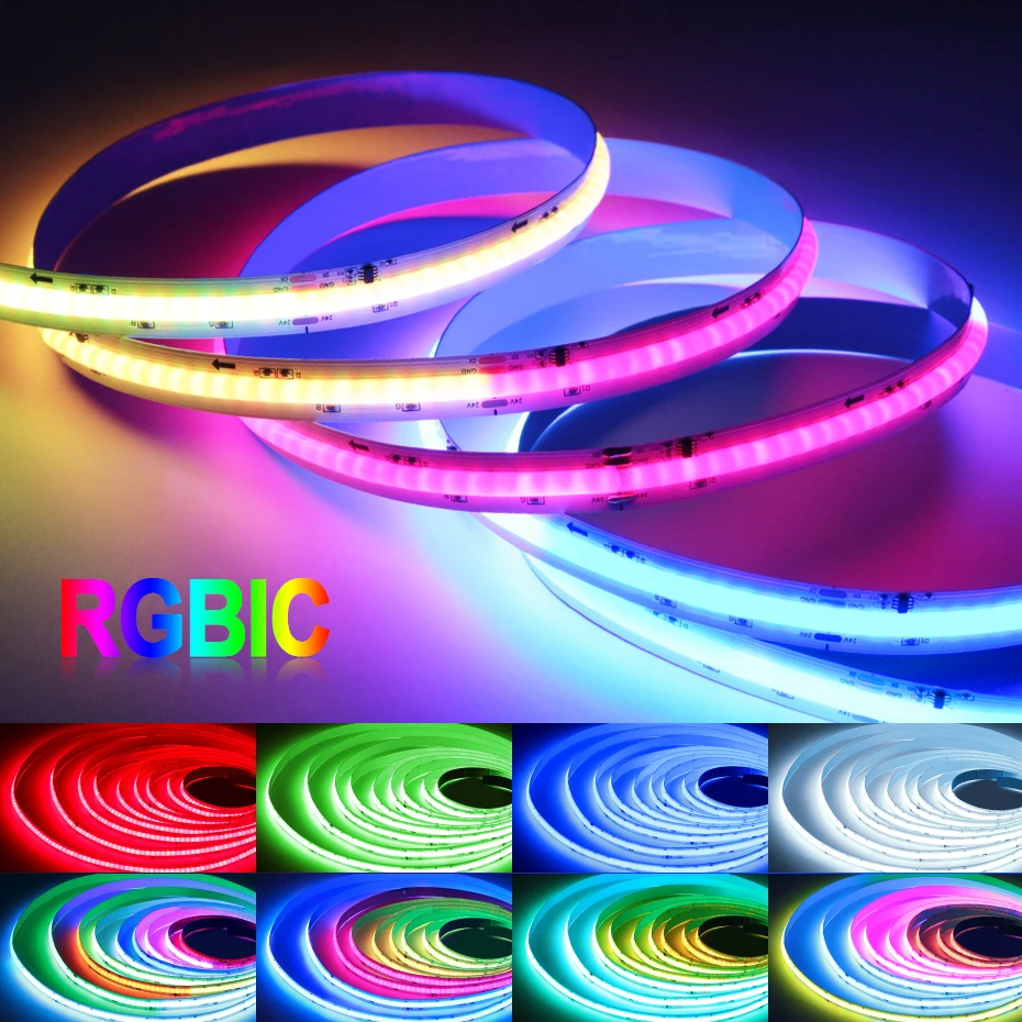 

24V RGBIC COB Led Strip Addressable 3M 5M 720 LEDs/m Dreamcolor RGB Chasing Led Light Tape Adhesive Room Bars Decoration Lights