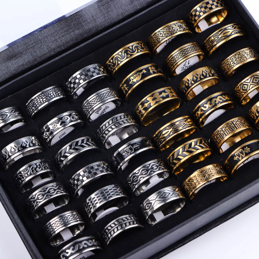 10Pcs/Lot Fashion Classic Stainless Steel Ring Set Gold Color Rings Silver Rings For Women Men Simple Mix Style Jewelry Party Gift ring set,gold color rings,stainless steel ring,finger ring,gold color ring,silver ring,adjustable rings