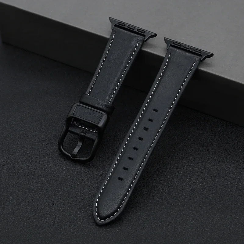 PU Leather strap For Apple watch band 44mm 45mm 41mm thumbnail 4