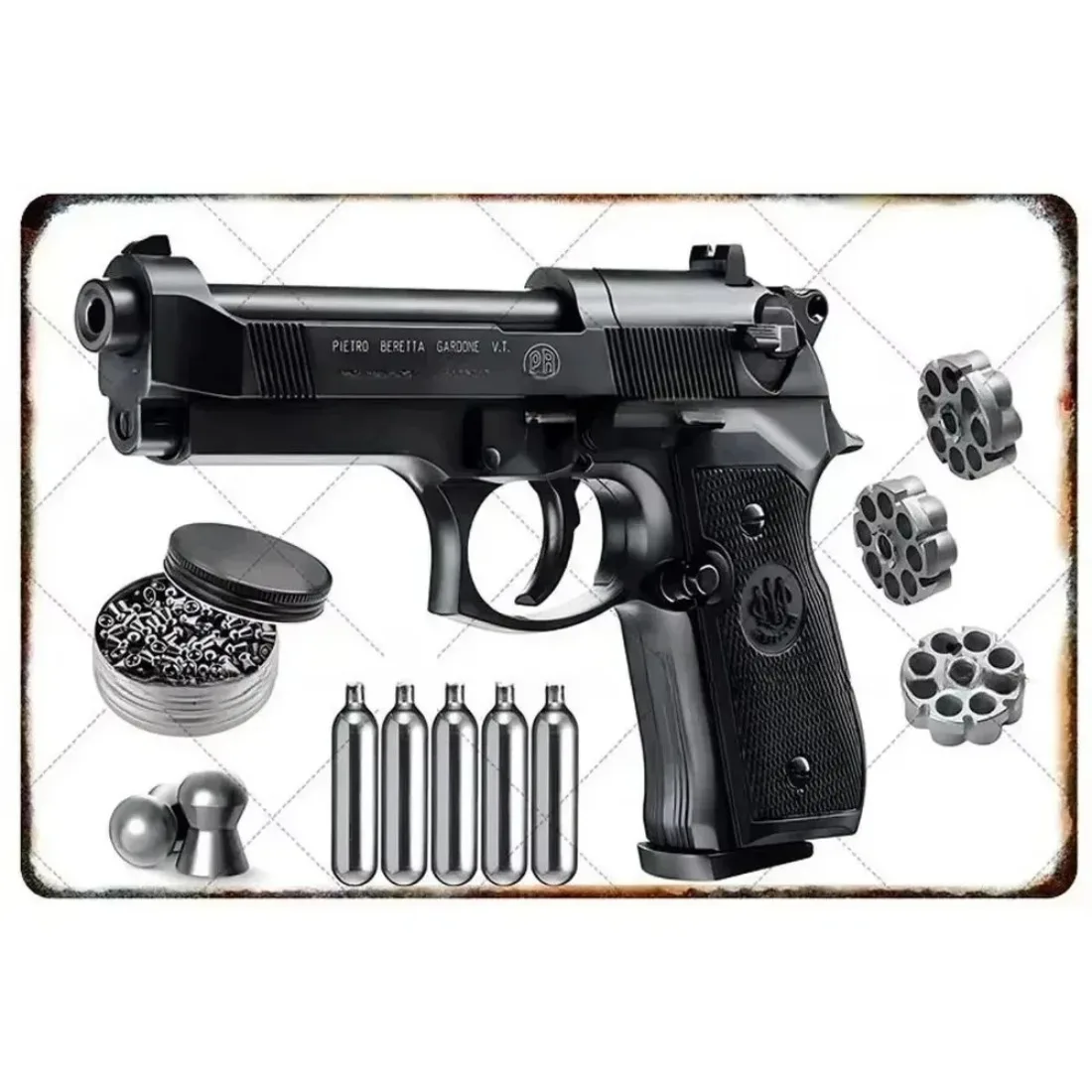 Pistol Metal Signs Wall Decoration Man Cave Home Cafe Garden Club Bar