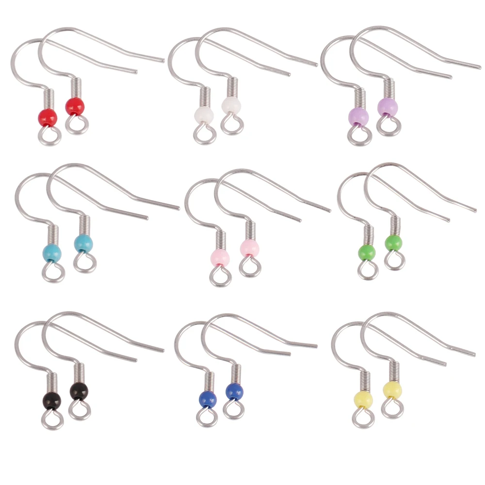 

50Pcs/lot Hypoallergenic Stainless Steel Earring Hook Clasps Ear Earwire Hooks DIY Earring Findings For Jewelry Making Supplies