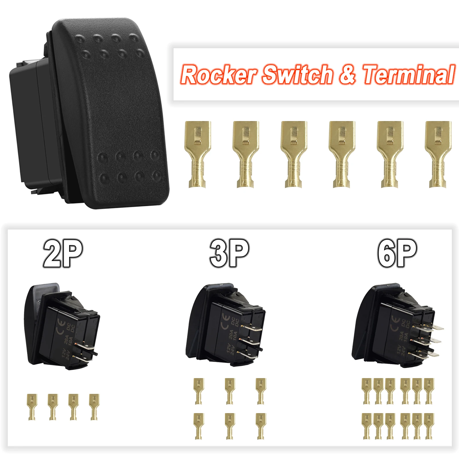 1PCS3WayReversePolaritySwitchNonlightSPSTSPDTDPDTRocker