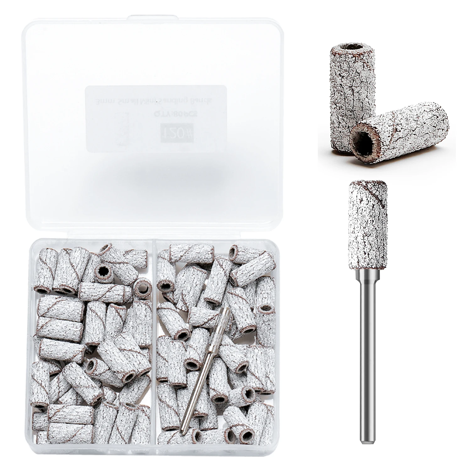 80-Piece Mini Zebra Nail Sanding Bands Set