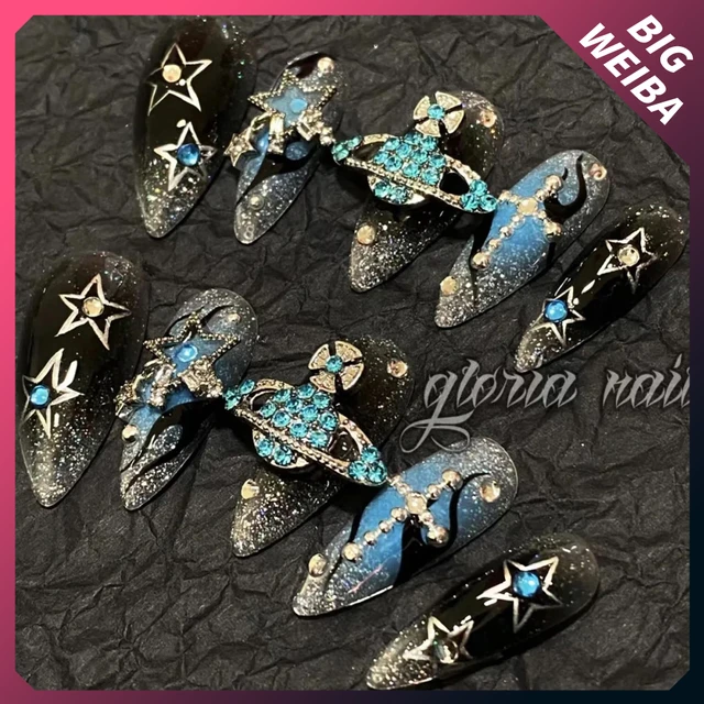 41 Style Free Shipping Long Coffin Nails High-End Star Hello Kitty  Hand-Painted Nail Sticker Customizable Size Party False Nails - AliExpress