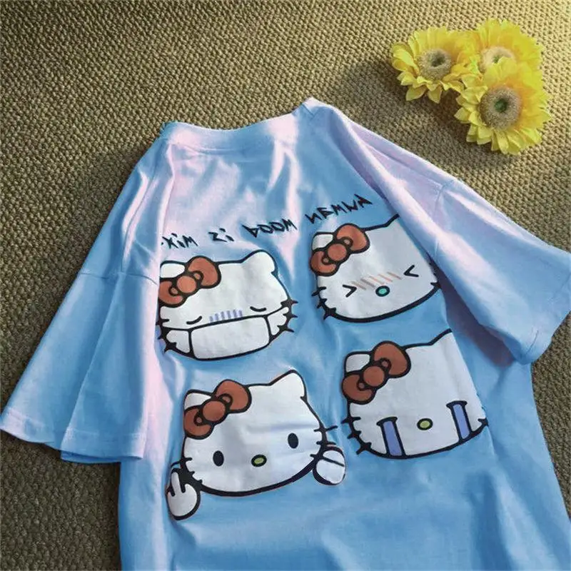 

Футболка с рисунком Hello Kitty Sanrioes, большие размеры 5Xl