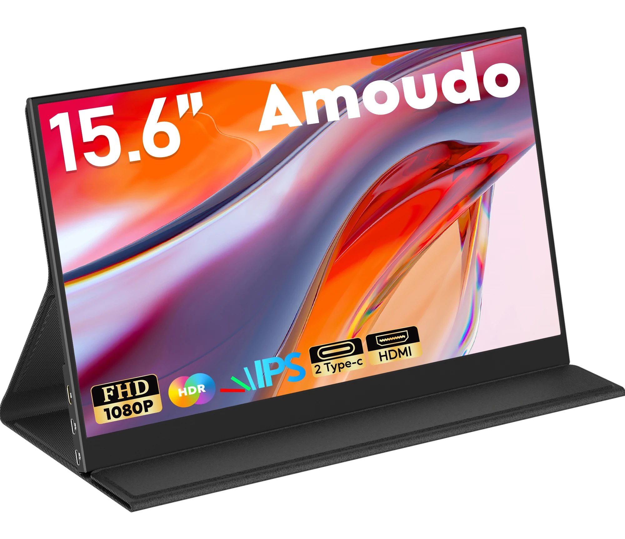 Amoudo 15.6 Polegada monitor portátil 1920x1080p display móvel ips painel lcd penhole suporte vesa udc mini hdmi estender display