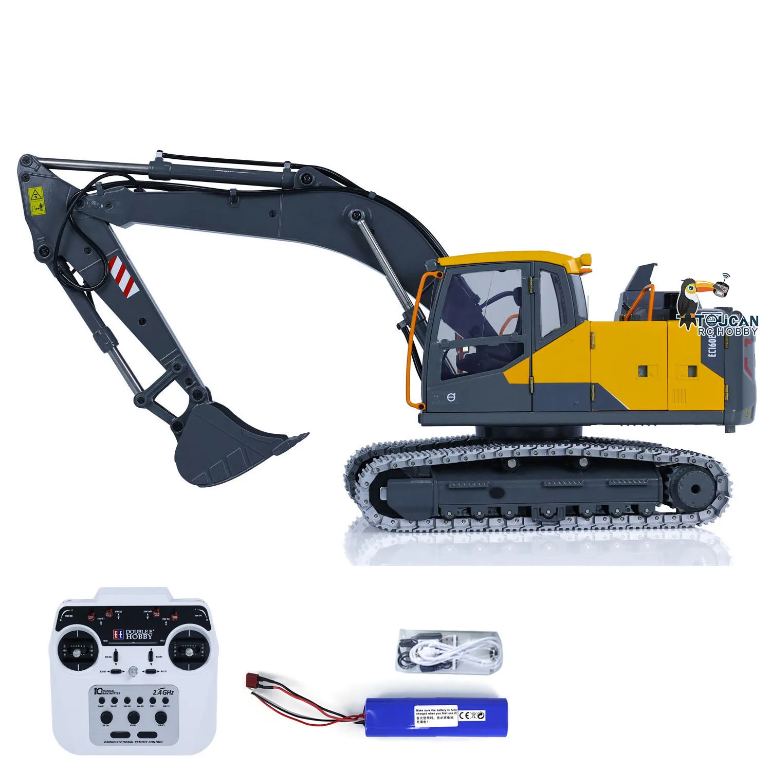 Double E 1:14 Metal Electric RC Excavator E010 EC160E RTR Remoted Diggers Full Alloy Construction Vehicle Trucks Toys TH23137 3