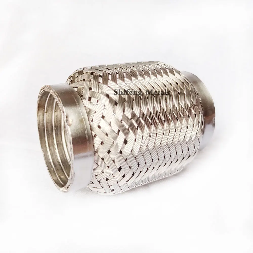 Stainless Steel 304 Flex Pipe Exhaust Bellow Tube Flex Coupler With Braiding Bellows length 152mm