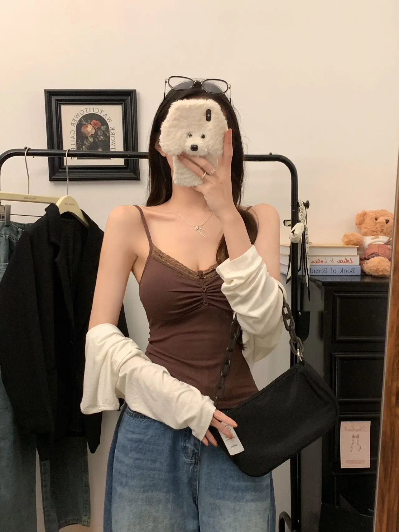 Women's White Lace Padded Crop Top