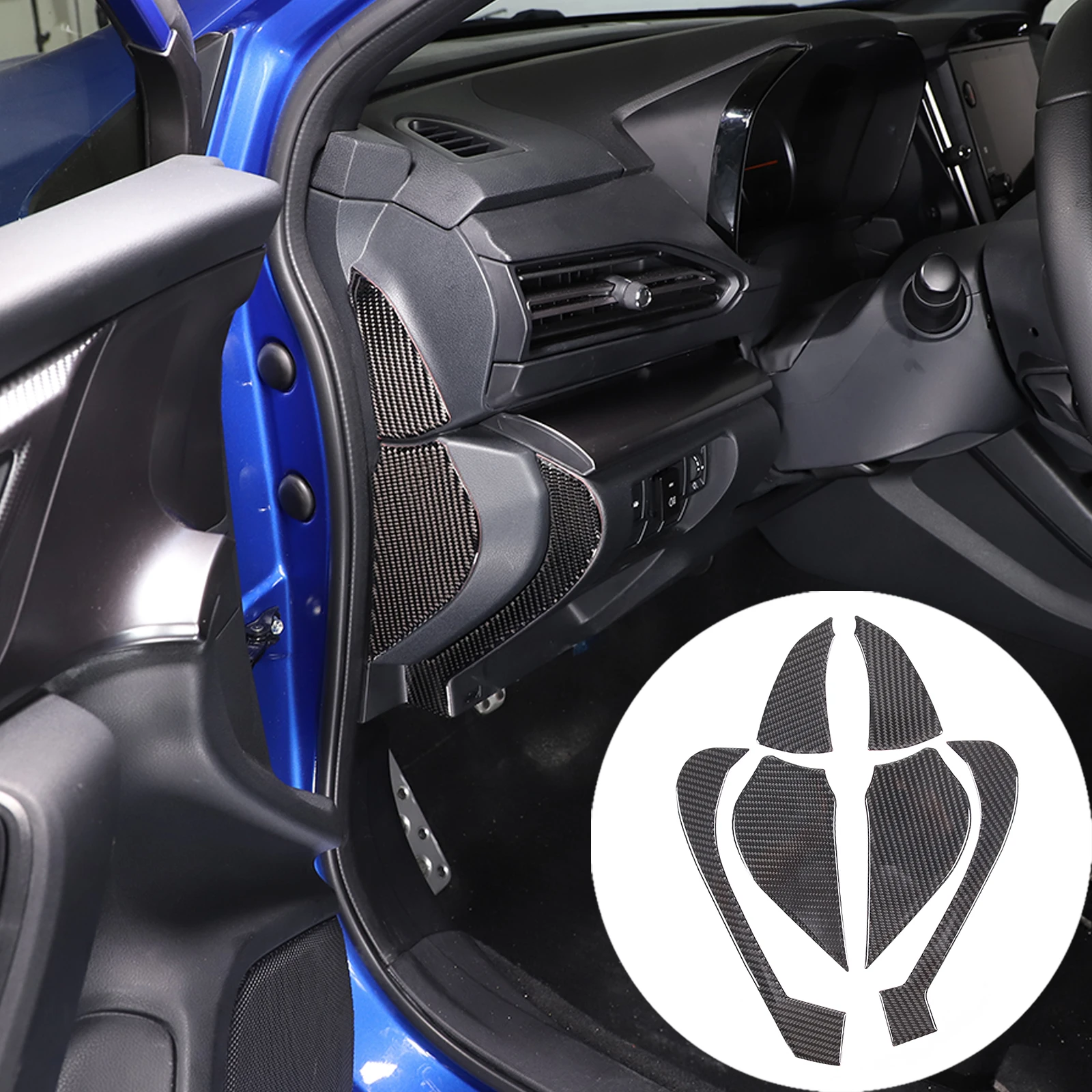 

For Subaru Crosstrek 2024 Soft Carbon Fiber Car Door Crash Pad Door Inner Panel Protection Sticker Car Interior Accessories