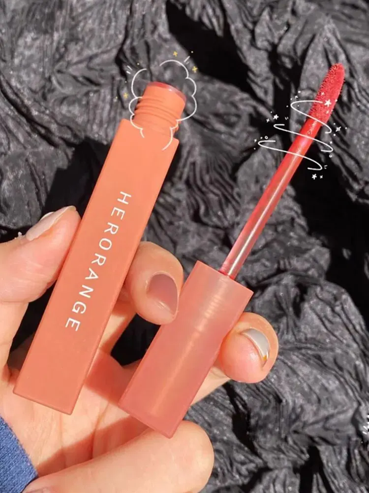 HERORANGE HR12Mud Matte Velvet Mist Concealed Lip Patterns, Comfortable and Non Drying, Simple and Compact 4