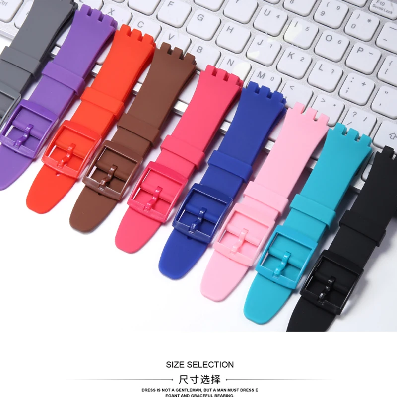 Accessori Per Orologi Per Cinturino Per Orologio Swatch Cinturino Sportivo In Gomma Siliconica Cinturino Impermeabile Uomo Donna Bracciale 17Mm 19Mm 2
