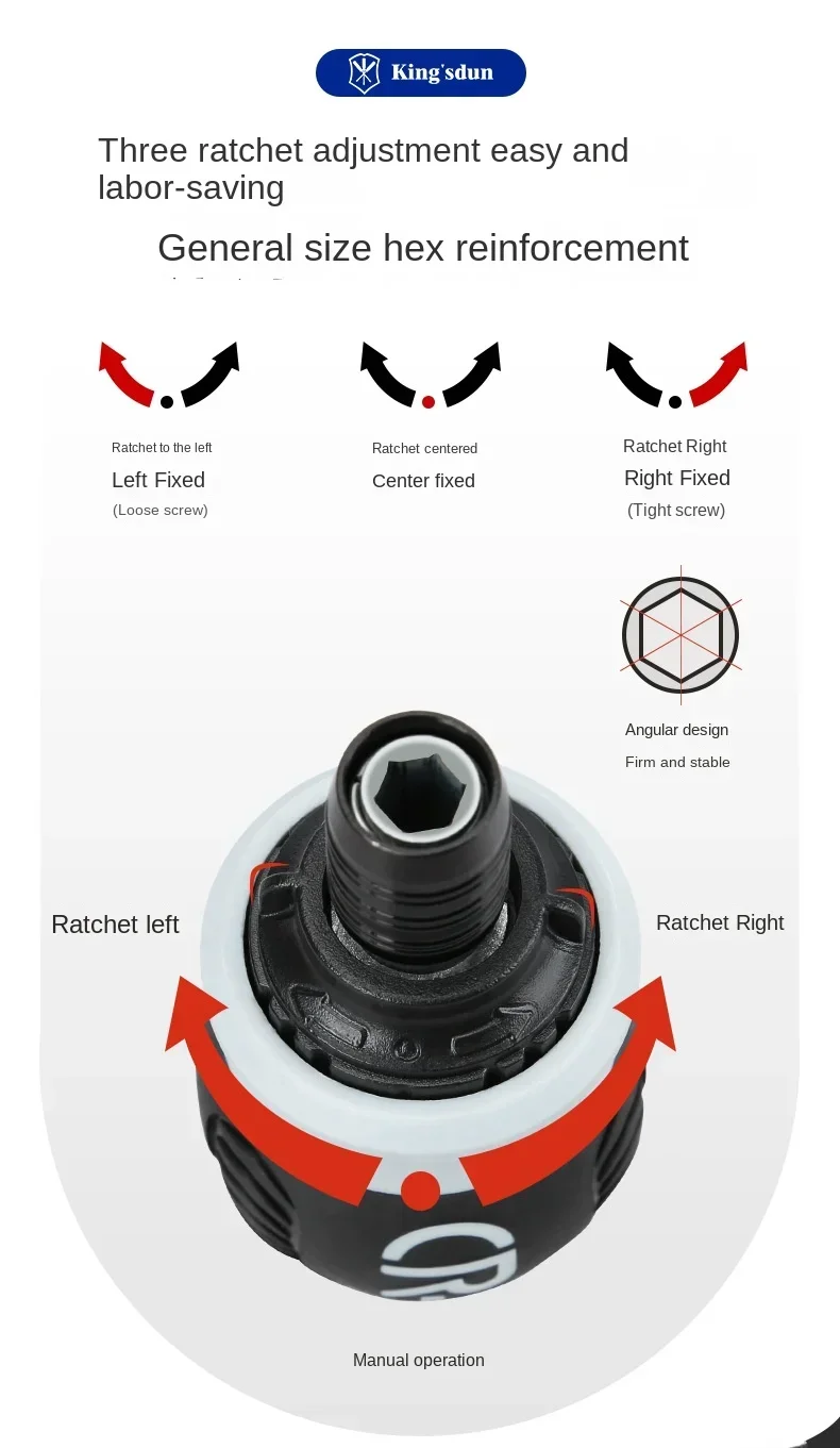 Description Picture 3 of itemMini Ratchet Bolt Driver Dual Purpose Screwdriver Slotted Phillips Laborsaving Weak Magnetic Screwdriver Retractable Repair Tool