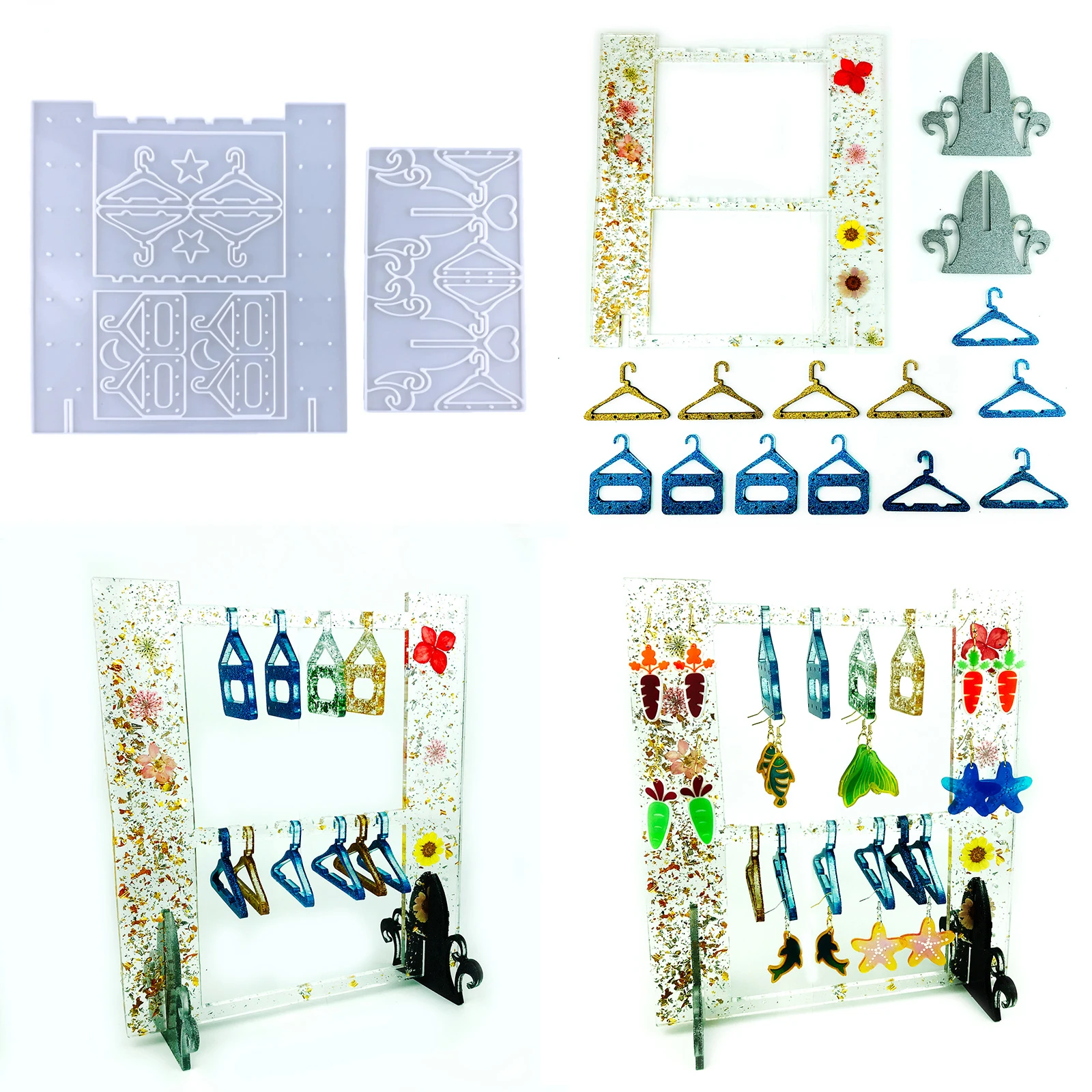 

Earring Storage Rack Epoxy Resin Mold DIY Earring Rack Jewelry Mold Pendant Silicone Mold