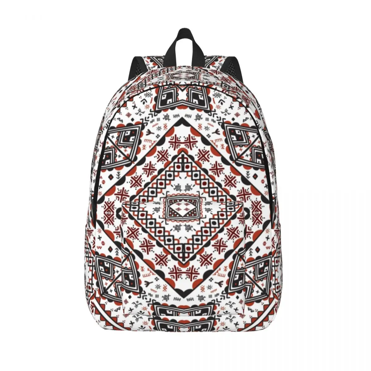 

Kabyle Pottery Berber Motifs Canvas Backpack Geometry Ethnic Berber College School Travel Bags Bookbag Fits 15 Inch Laptop