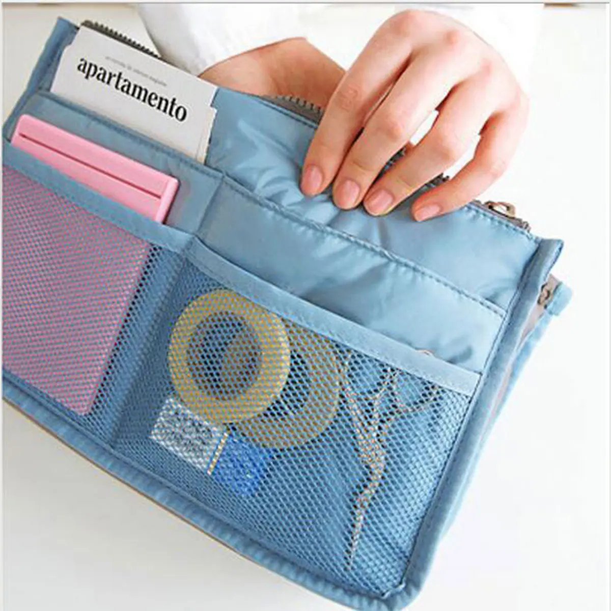 Storage Bag, Portable, Multifunctional, Travel, Dual Zipper
