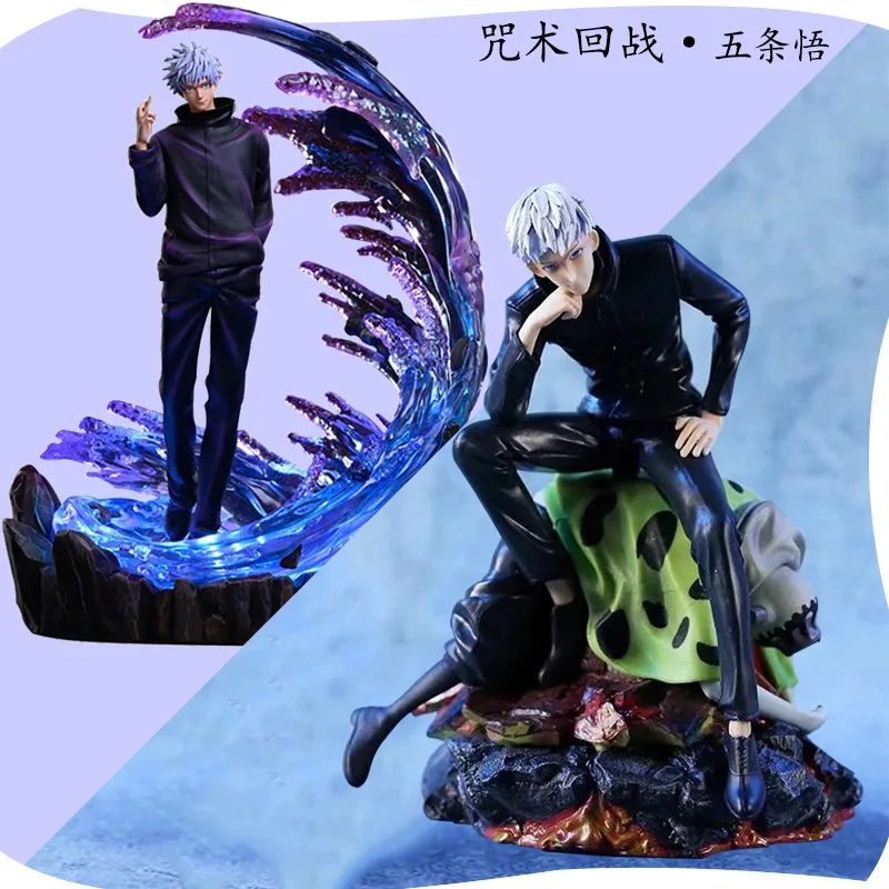 Incantesimo Return Figure Infinite Space Gojo Satoru Double-Headed Eagle Gojo Satoru Sitting Posture Giocattoli Modello Creativo Da Collezione