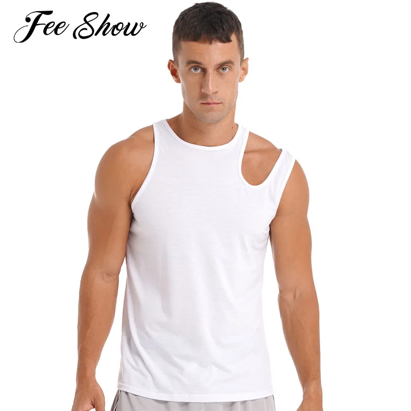 

Man Mens Solid Color Running Vest T-shirt Sports Top Breathable Slim Fit Bodybuilding Fitness Top Sportswear Sleeveless Tank Top