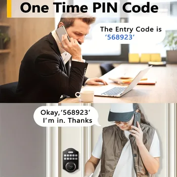 CIEPOJIT Smart Front Door Lock Deadbolt Keyless Entry Locks  Digital Keypad Security For Home Unlock with password/key 4