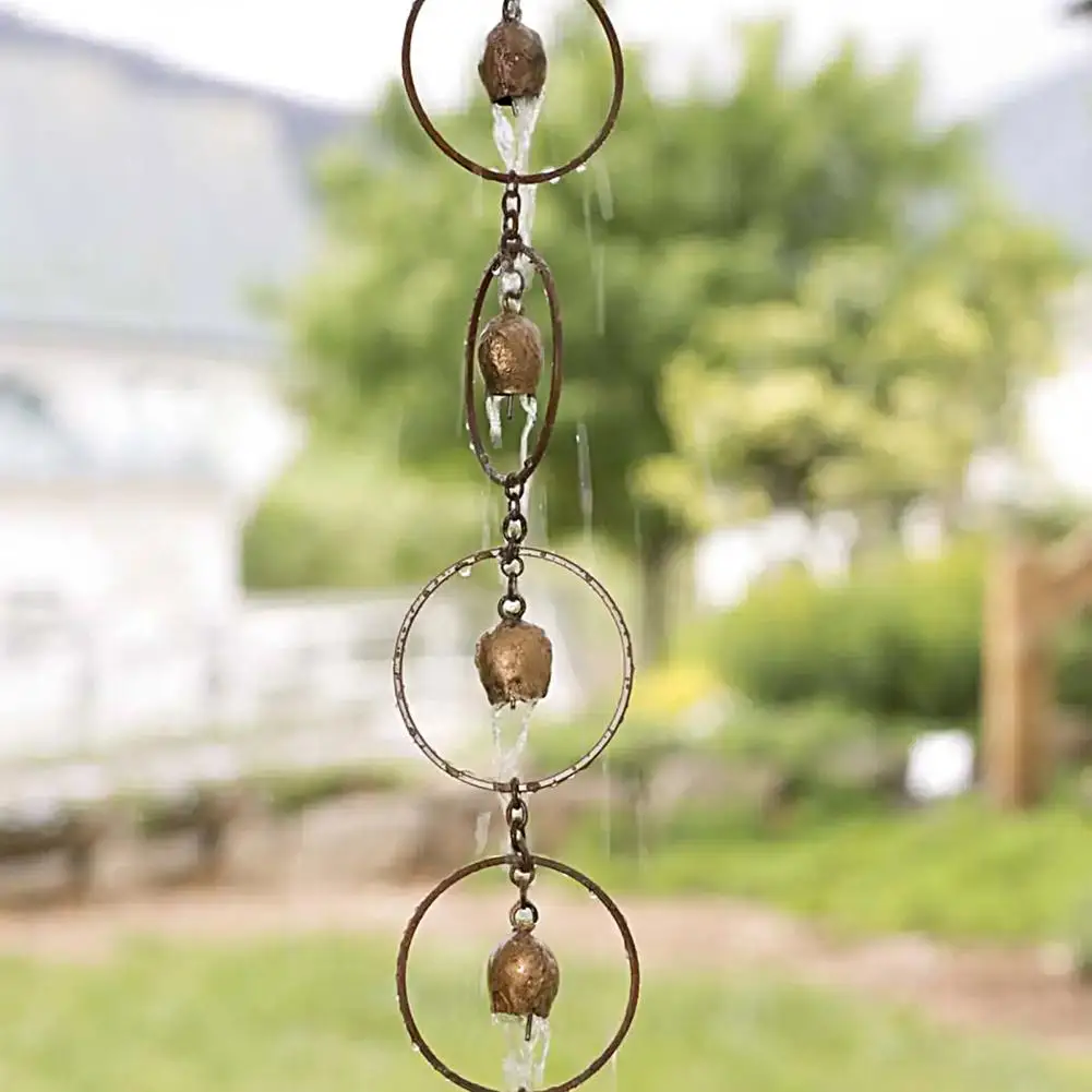Metal Garden Rain Chain Decorative Long Lasting Steel Leaves Wind Chime Creative Hanging Rain Chain for Garden Outdoor rain chain adapter