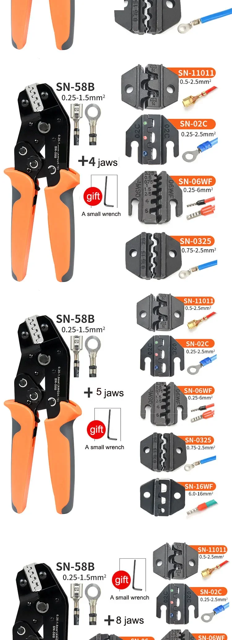 220v New New Multifunctional Crimping Pliers Interchangeable Die Cold Pressing P