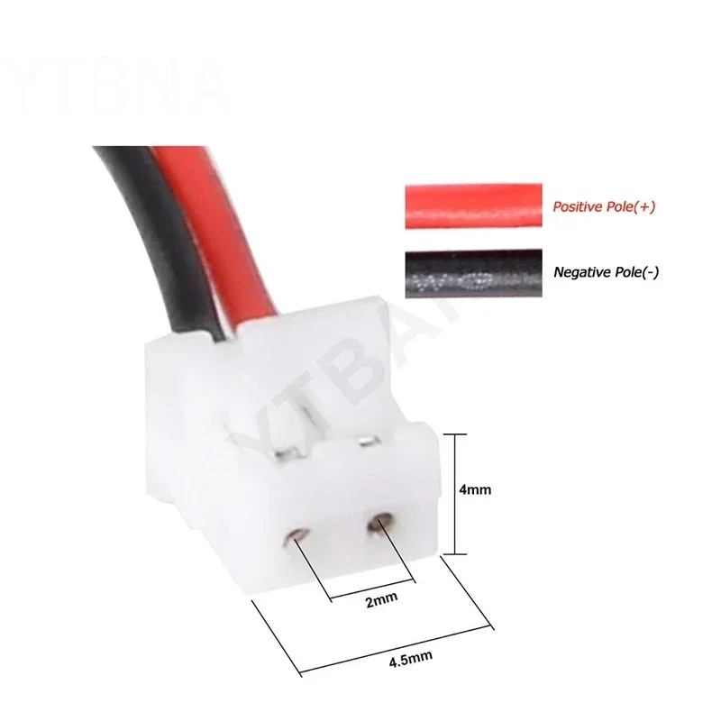 High-Capacity 3.7V Polymer Lithium Rechargeable Battery with JST PH 2.0mm 2-Pin Plug