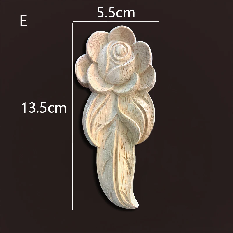 4 PièCes en Bois Sculpté Onlay Applique Applique en Bois Non Peint