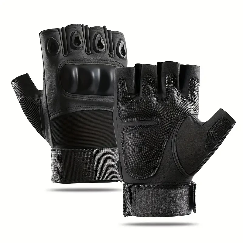 1 Paar taktische fingerlose Handschuhe für Herren – ideal für Outdoor-Sportarten, Schießen, Jagd, Airsoft und Radfahren – Detail 14